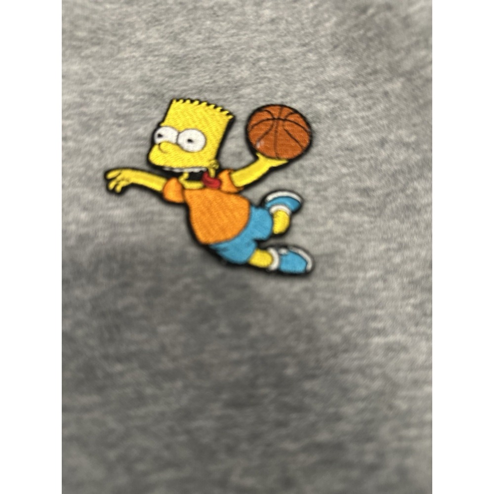 Vintage Y2K Sz:M Bart Simpson Basketball Freeze Max Embroidered Hoodie
